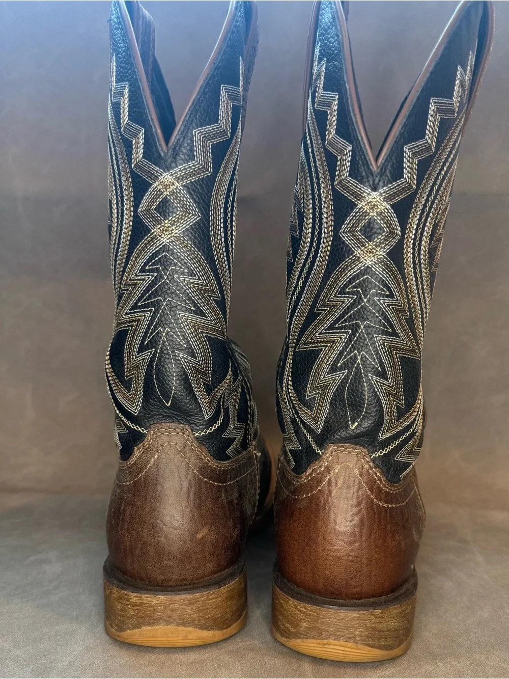 Durango Rebel Pro Western Cowboy Boots Brown Black Men’s 9M Square Toe DDB0292